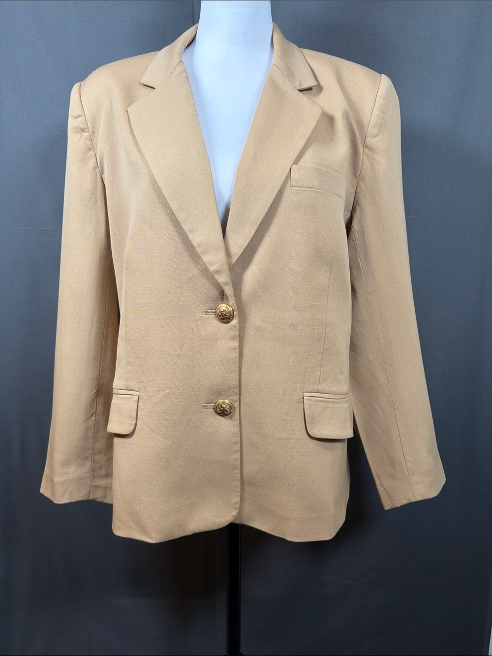 Appleseed's Vintage Women's Office Camel Tan Wool Blend Blazer Size 16